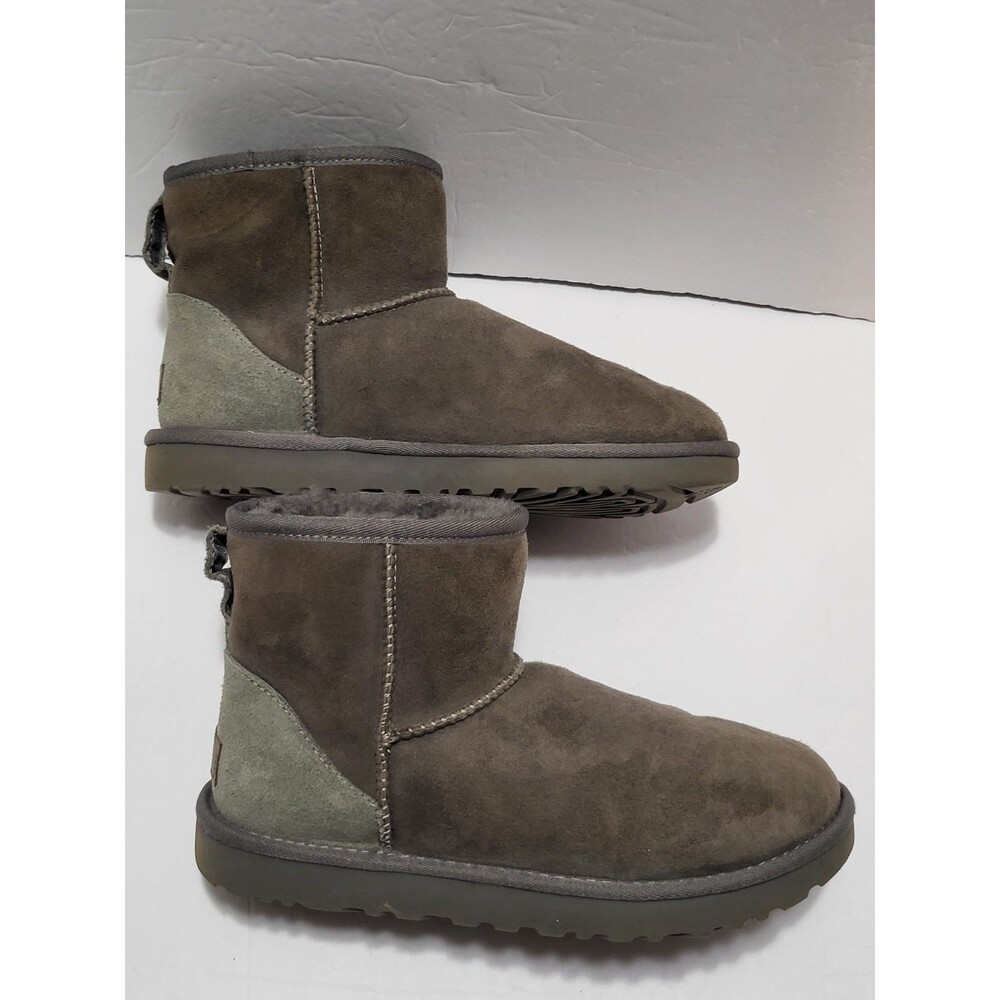 UGG Australia Classic Mini Grey Gray Suede Ankle Boots Size Women's US 8
